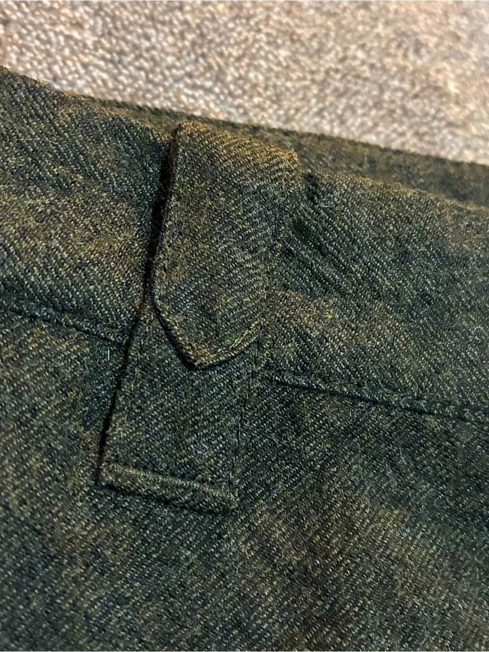 John Varvatos Wool Pants Olive Green Size 32X34 Luxury Trousers Preppy Business